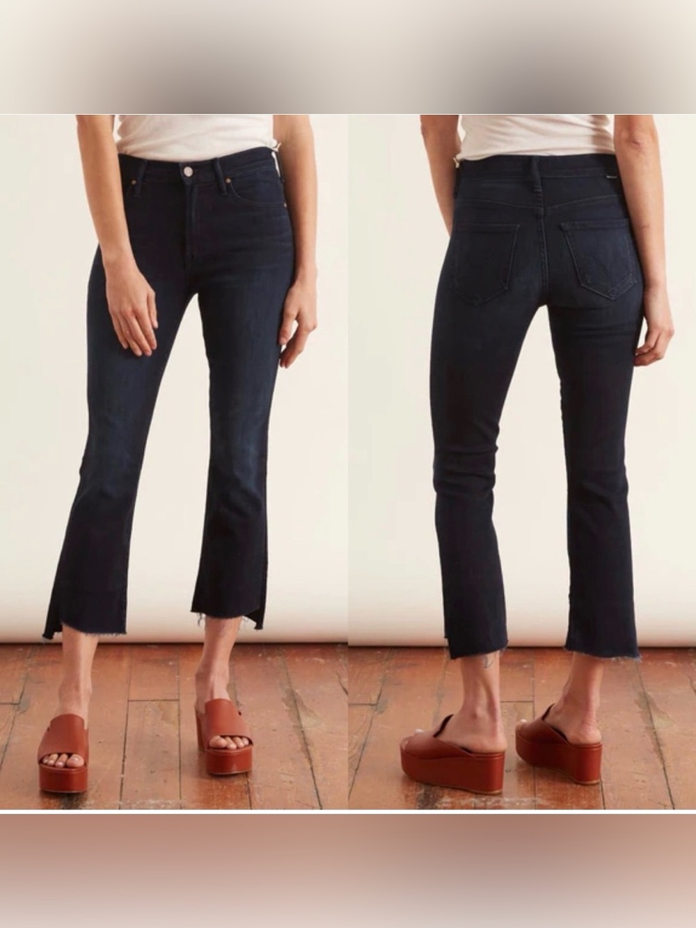MOTHER Denim The Insider Crop Step Fray Jeans in After Party Size 26